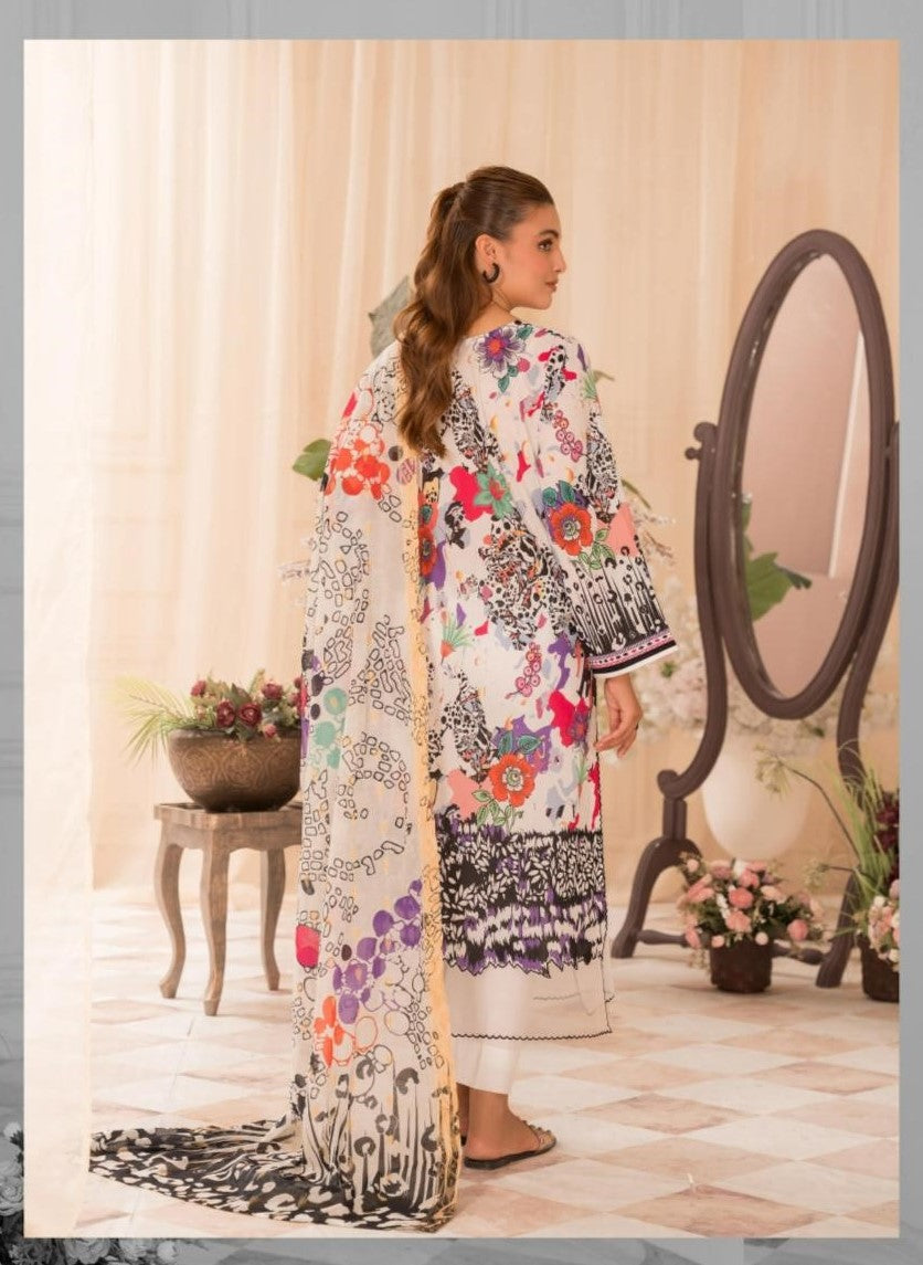 Gull Jee Unstitched 3 piece Lawn Floral Prints