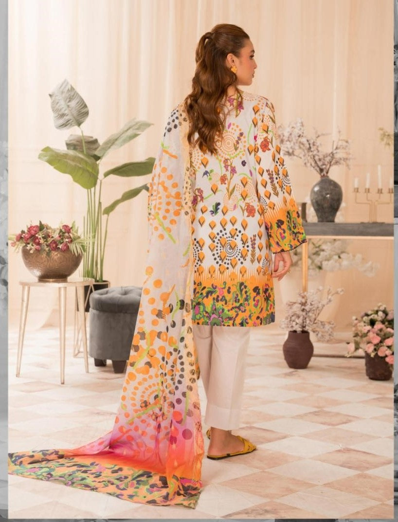Gull Jee Unstitched 3 piece Lawn Floral Prints
