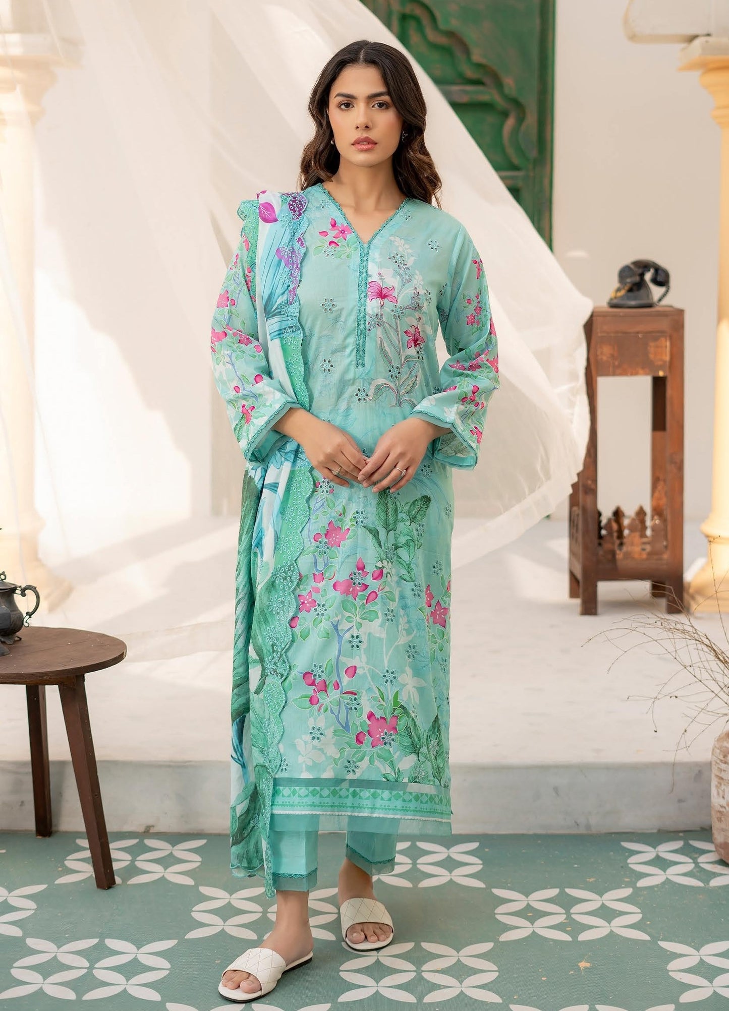 Gull Jee Premium Embroidered | Unstitched 3-piece Lawn